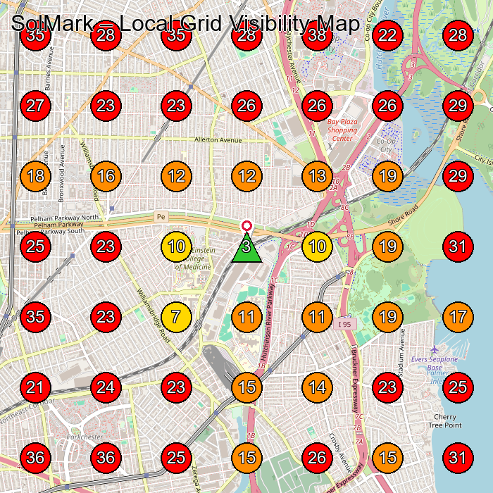SolMark GeoGrid visibility map for Plumber in Bronx